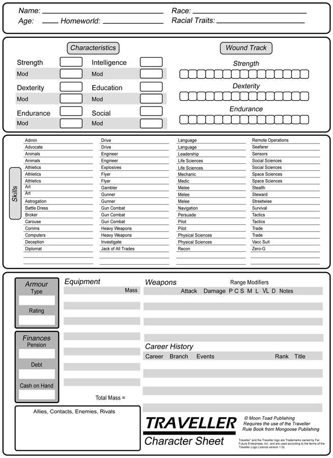 traveller rpg fillable character sheet